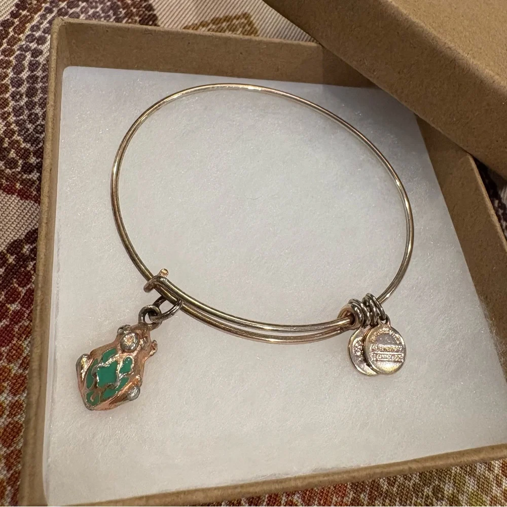 Alex and Ani Frog Prince Rose Gold Charm Expandable Bracelet